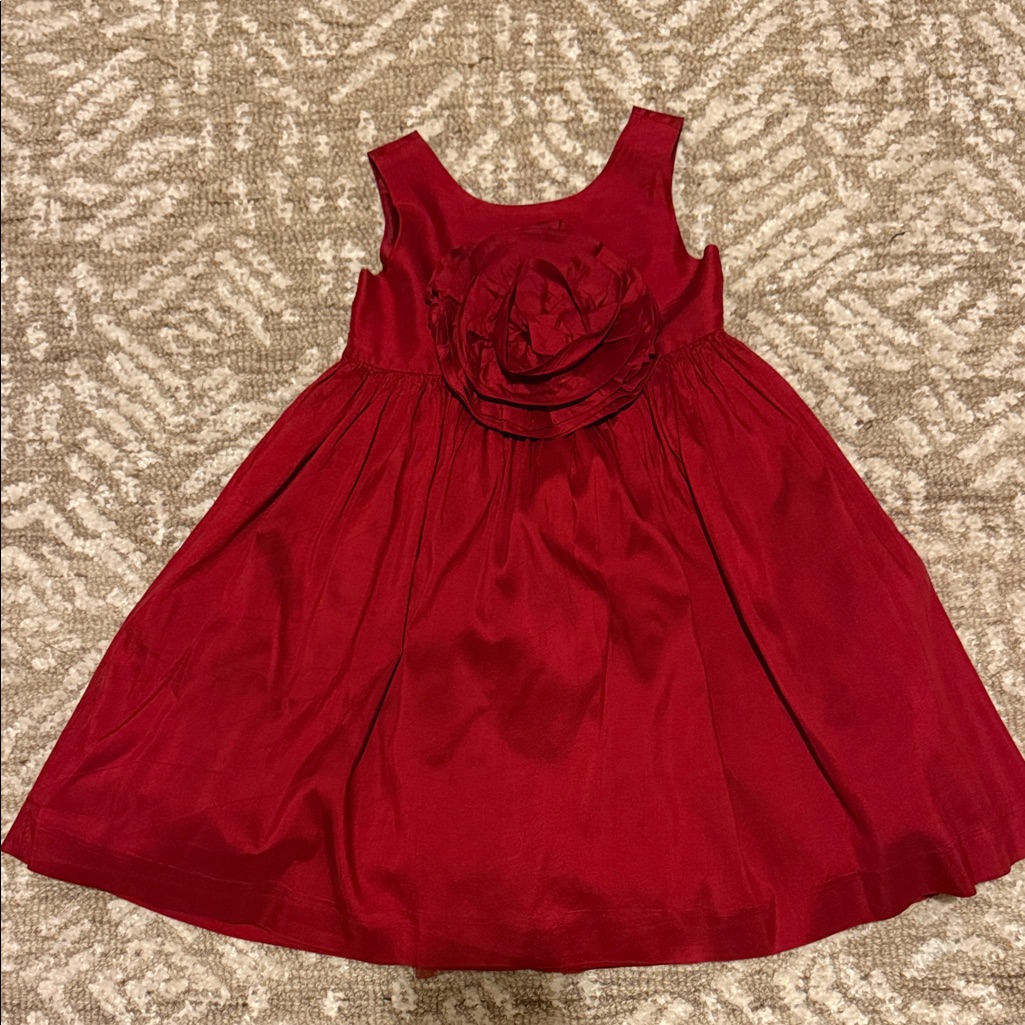 Janie And Jack Rich Red Formal Dress 100% Silk
